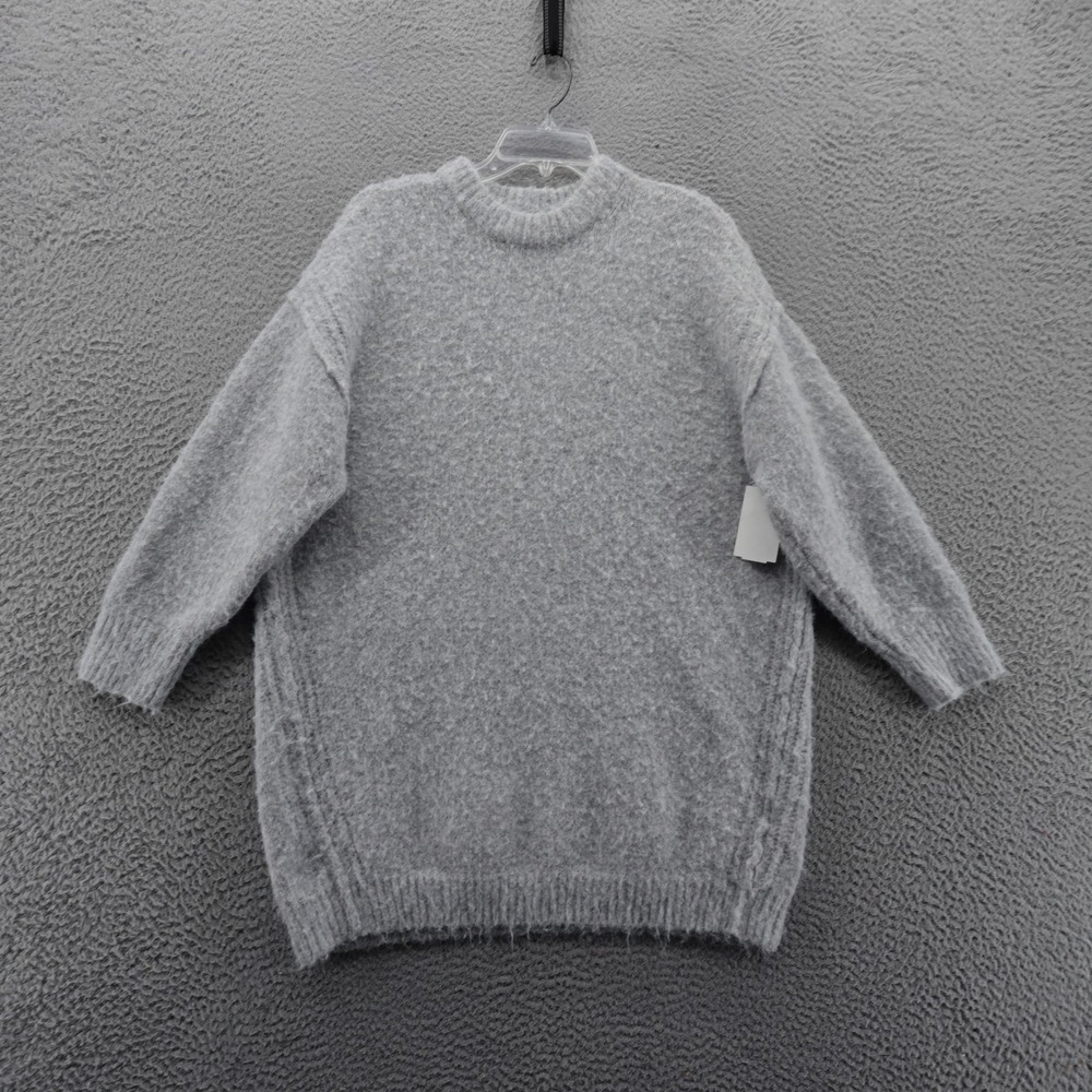 TOPSHOP Grey Fuzzy Knit Oversized Sweater Top Casual Small‎ NEW